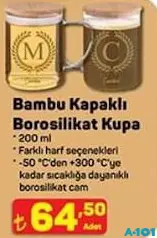 BAMBU KAPAKLI BOROSİLİKAT KUPA 200 ML BAMBU KAPAKLI BOROSİLİKAT KUPA 200 ML